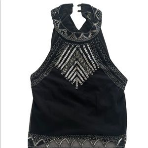 black // halter // beaded details // neck clasp // #forever21